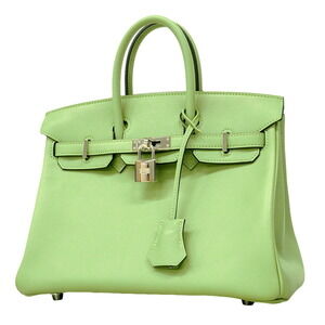 Hermes Birkin 25 Handbag, Swift Leather, Vert Cricket, Y Stamp, Women's, P340...